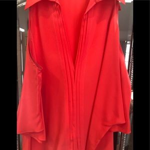 Aaron Ashe All Silk Cold Shoulder Blouse